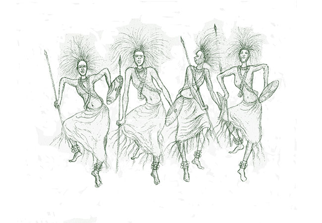 artwork for sale Cartoon of Intore Dancers